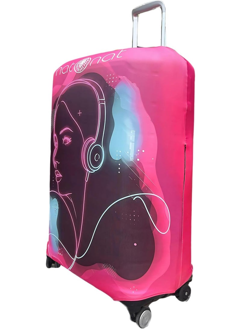 natOnat Travel Luggage Cover Protector - Suitcase Cover - Stretchy, Washable Spandex & Polyester - Protects Against Dirt & Scratches - Vibra Design - Fits 58-63 CM Height ( Medium ) - Image 2