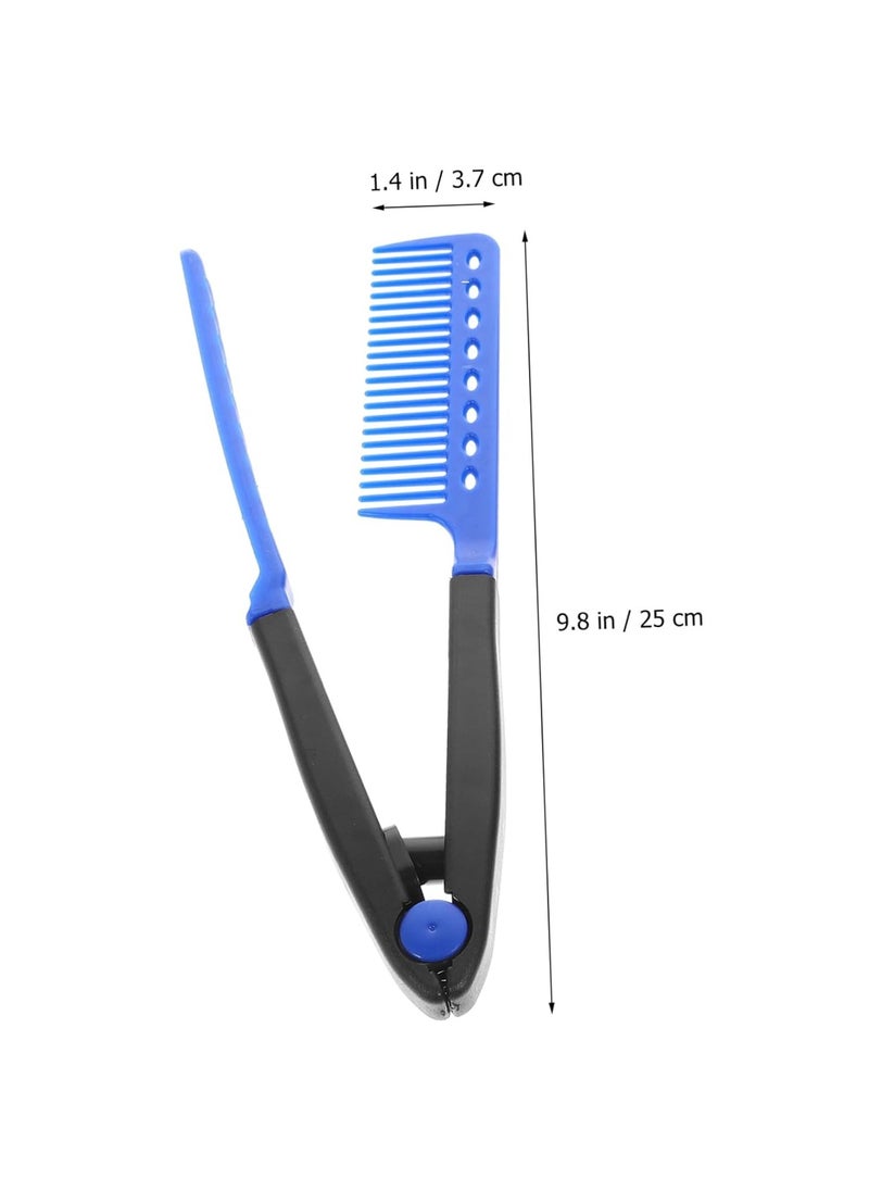 Generic Hairdressing Comb Hair Straightening Comb V-shaped Straightener Straight Hair Comb Flat Iron Comb V-shaped Straight Comb Hair Combs for Women Accessories Modeling  - Image 3