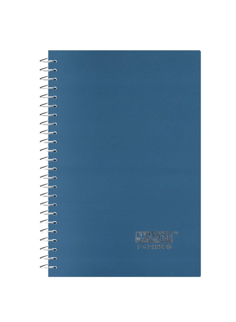 PARTNER 1-Piece A5 Size Spiral Binded Single Line Notebook With Plastic Cover Navy Blue - Image 1