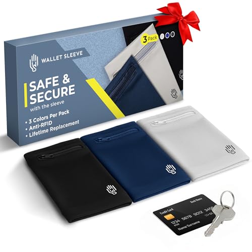 Wallet Sleeve 3 Pack Wrist Wallet for Men and Women, Anti-Pickpocket - Lightweight Wristband for Travel, Running, Hiking, Workout, RFID Zipper Pouch for Cash, Cards, & Small Essentials, 8-Inch Wrist Width - Image 1