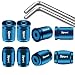 Dsycar Locking Tire Valve Caps Blue 8 Pack Anti Theft Design Aluminum Bullet Valve Stem Caps with Rubber Seal Universal Valve Stem Covers 8 PackBlue - Image 2
