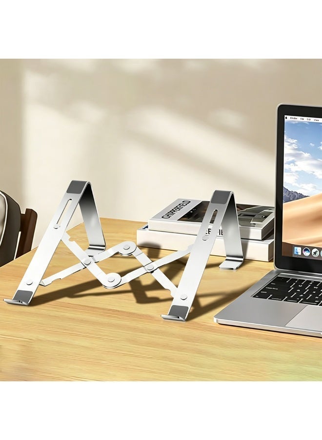 Laptop Stand for Desk, Adjustable Laptop Riser ABS+Silicone Foldable Portable Laptop Holder, Ventilated Cooling Notebook Stand for MacBook Pro Air, Lenovo, Dell, HP, Laptops,Tablet - Image 1