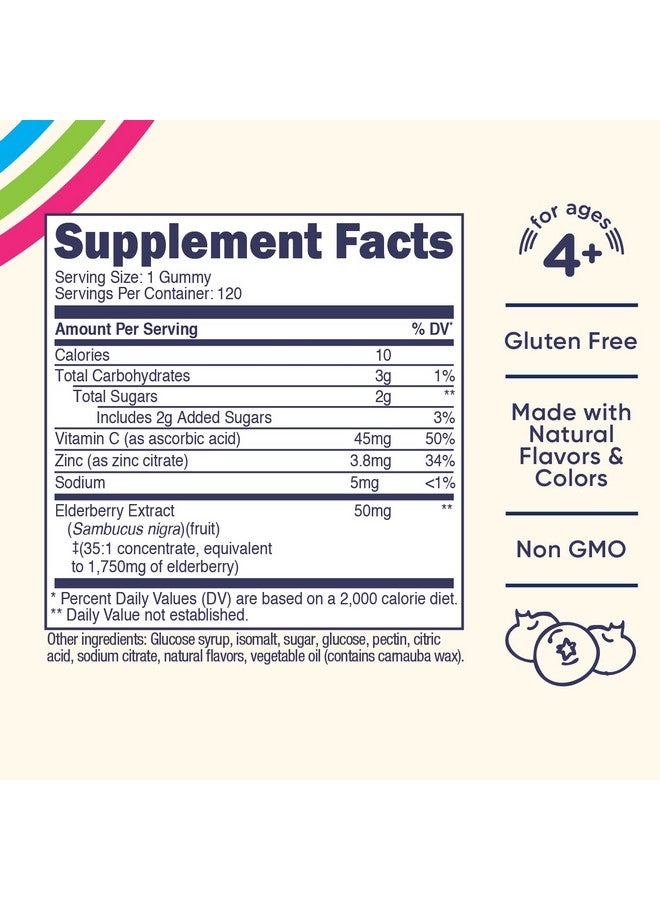 Nutricost Kids Elderberry Gummies (50mg) with Zinc & Vitamin C 120 Gummies - Gluten Free, No Corn Syrup - Image 2