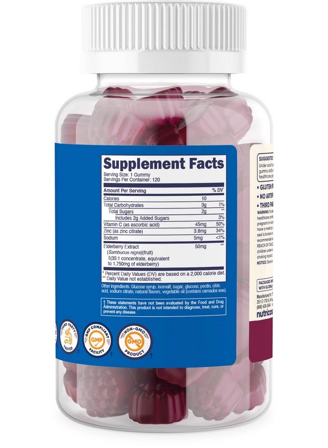 Nutricost Kids Elderberry Gummies (50mg) with Zinc & Vitamin C 120 Gummies - Gluten Free, No Corn Syrup - Image 5