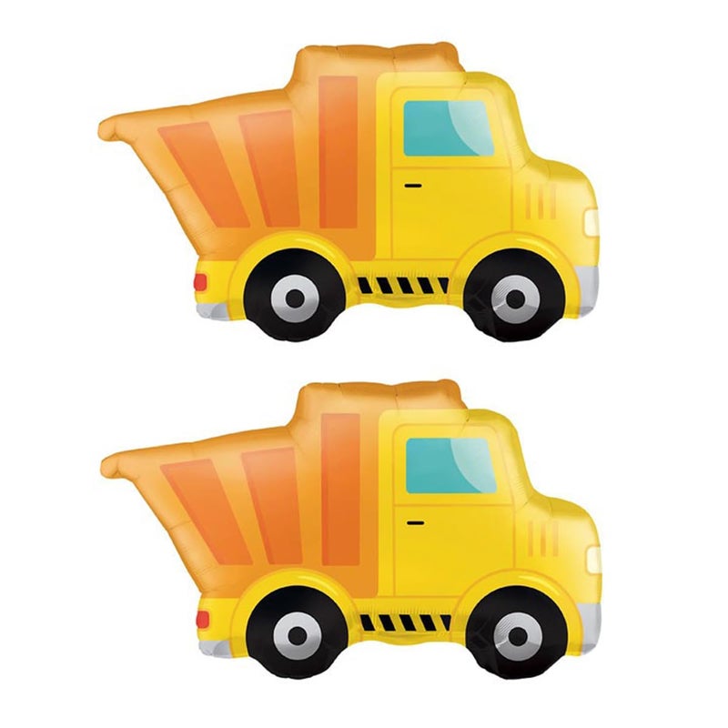Yeodong Large Car Foil Balloons Transportation Birthday Party Decoration for Boys Dumper Truck Balloon Digger Balloons Children Gifts Birthday Party Decoration Construction Truck 2 Pieces - Image 3