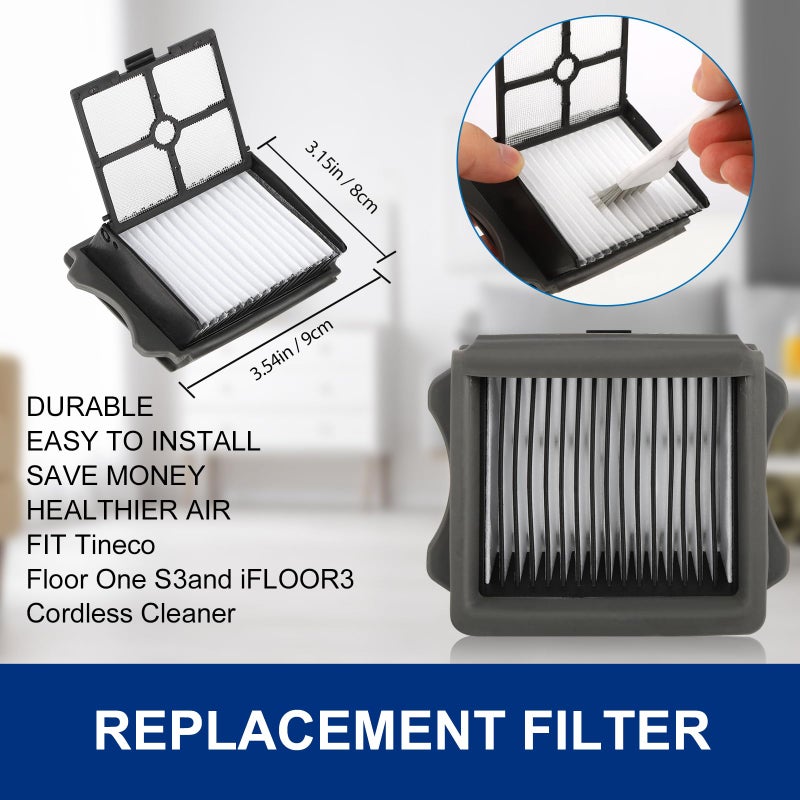 MXZONE Ifloor3 Roller Brush Replacement for Tineco iFloor 3 and Floor One S3 Cordless Wet Dry Vacuum Cleaner, 2 Brush Roller, 2 HEPA Filters - Image 4