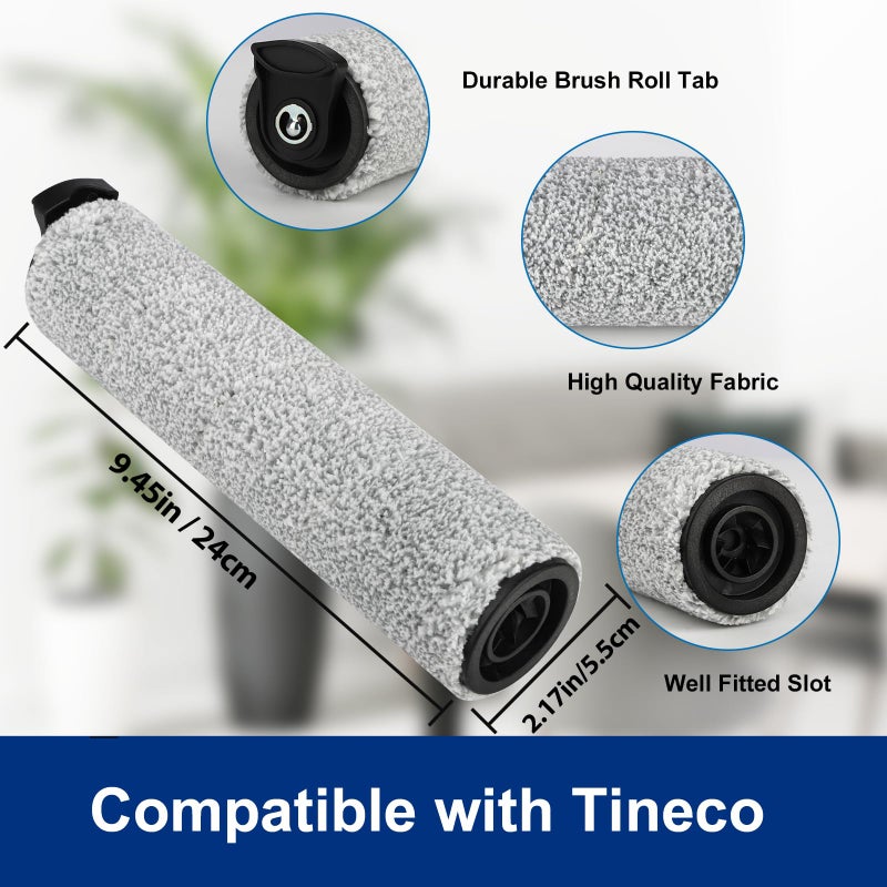 MXZONE Ifloor3 Roller Brush Replacement for Tineco iFloor 3 and Floor One S3 Cordless Wet Dry Vacuum Cleaner, 2 Brush Roller, 2 HEPA Filters - Image 3