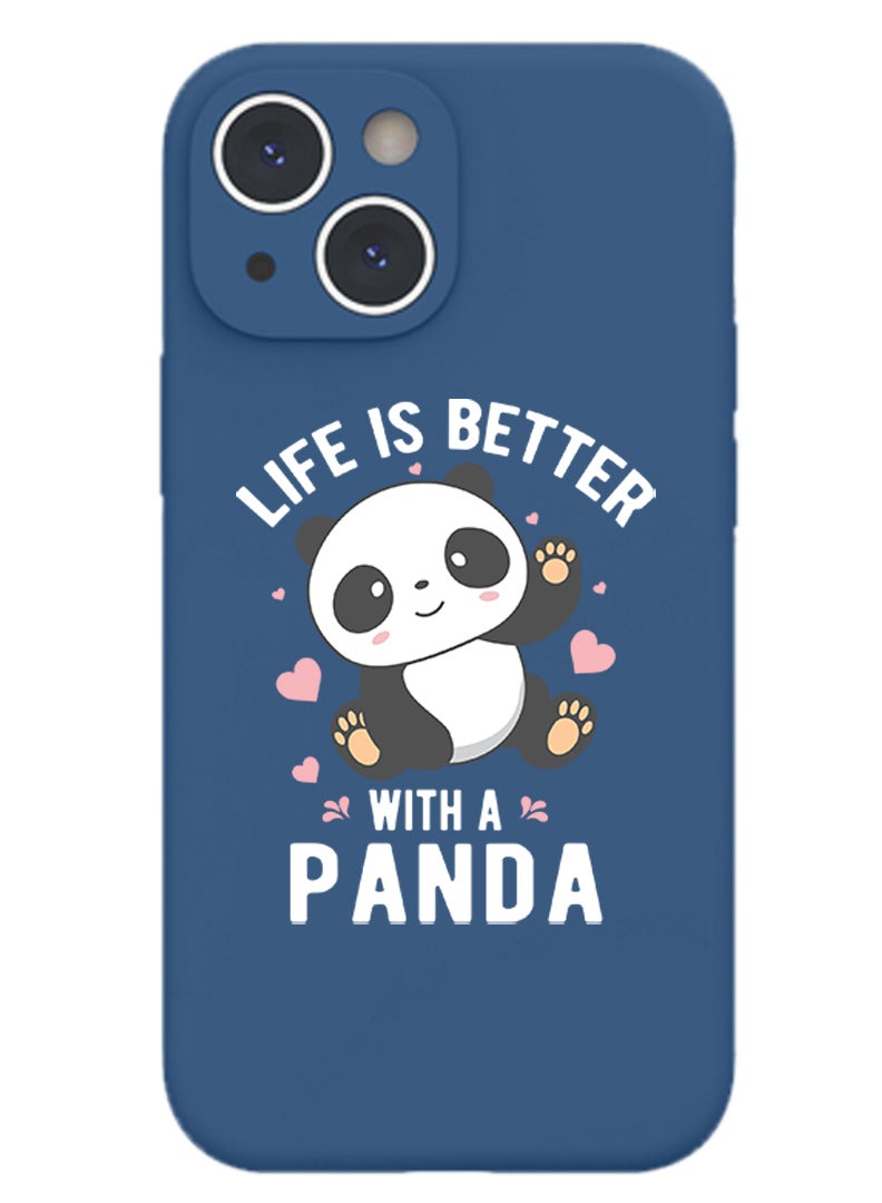 Theodor Protective Slim Fit Case Liquid Silicone Cover with Full Body Protection Anti-Scratch Shockproof Case For iPhone 15 Blue  - Life is wheelie good black copy - Image 1