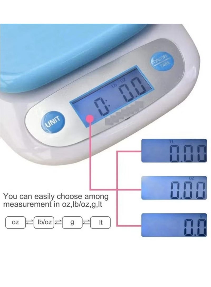 Denx DX3603 Digital Kitchen Scale – 1g Accuracy, 5kg Capacity – Sleek Design, Battery Operated - Image 3