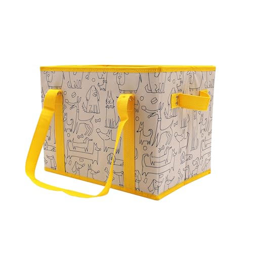 Earthwise Deluxe Collapsible Reusable Shopping Box Grocery Bag Set with Reinforced Bottom Bins Cubes Set of 3 EW1060PPetPals - Image 3