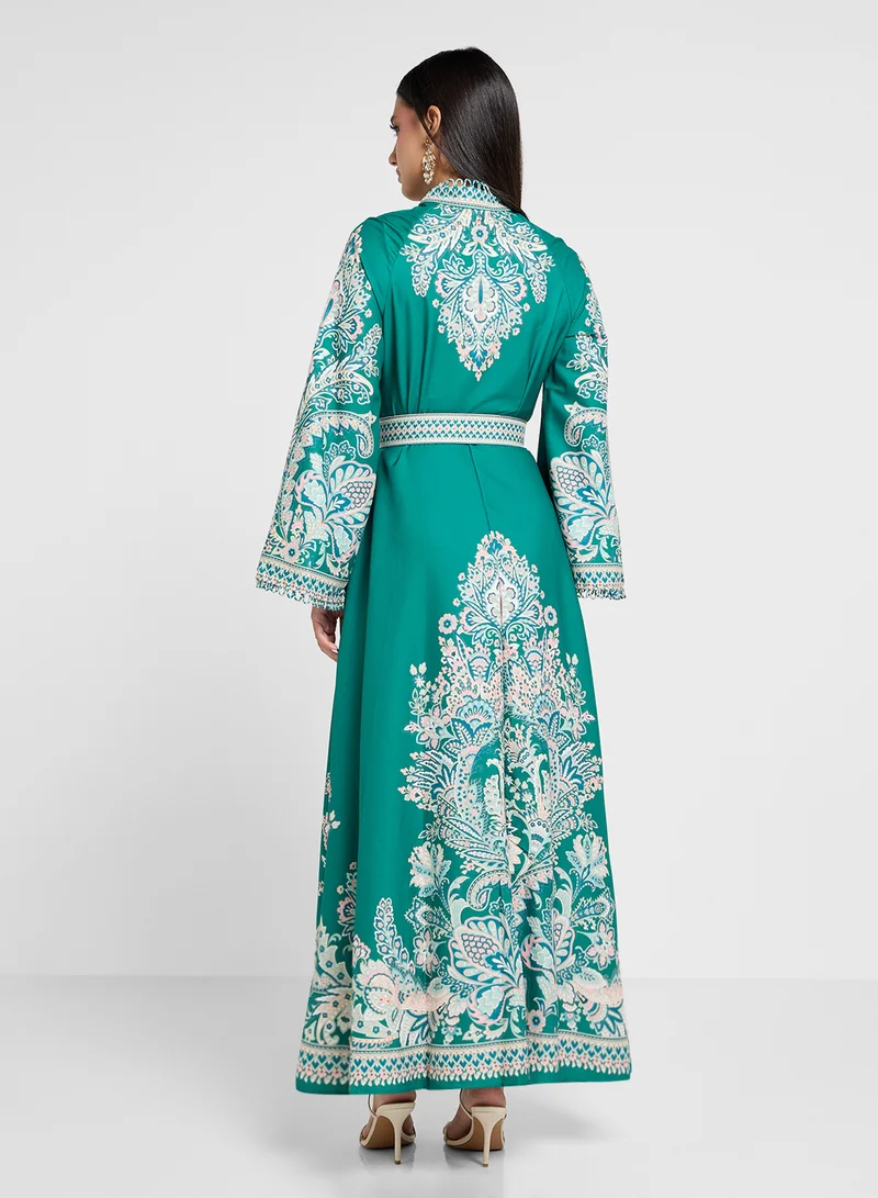 Khizana Paisley Print Maxi Dress