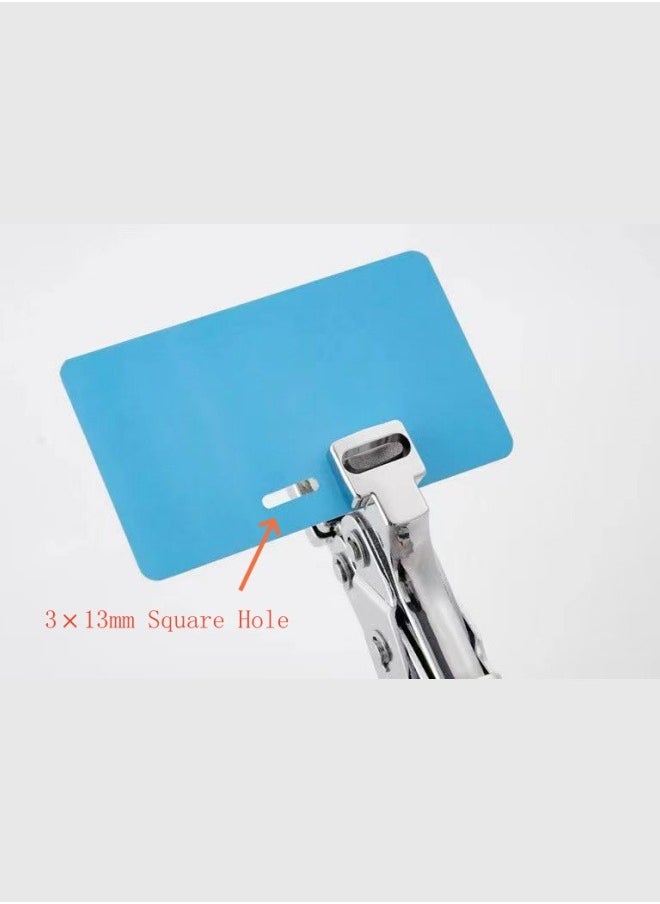 Generic 3 in 1 Badge Slot Hole Punch for ID Card, Handheld Card Puncher Suitable for PVC Material, Business Cards and Cardstock(3×13mm Slot Hole, 5mm Round Hole and R5 Corner Rounder in one)  - Image 3