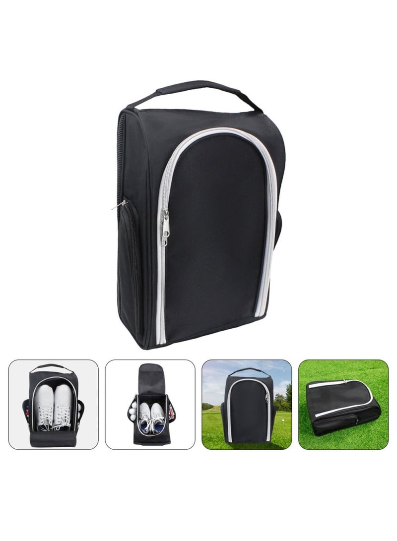 SYOSI Golf Shoe Bag, Large Capacity，Multi-Use Storage Organizer, Zippered Travel Footwear Holder, Portable Lightweight Toiletry Pouch, Folding Design for Shoes, Apparel, and Accessories (Black) - Image 3