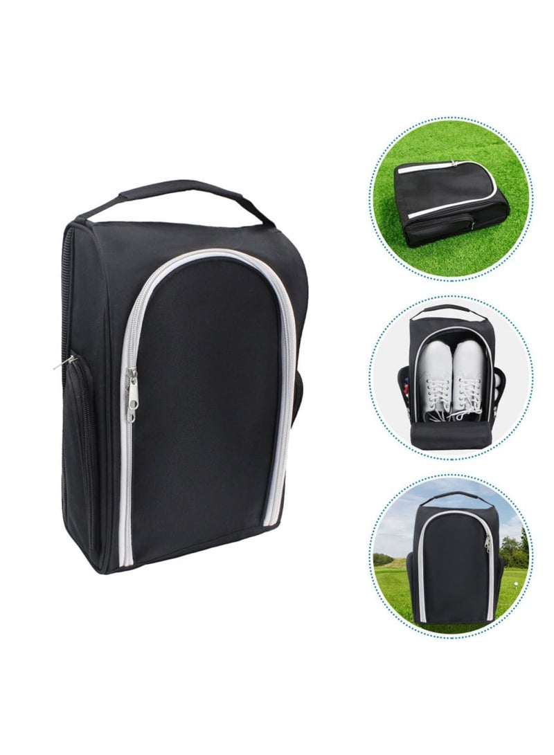 SYOSI Golf Shoe Bag, Large Capacity，Multi-Use Storage Organizer, Zippered Travel Footwear Holder, Portable Lightweight Toiletry Pouch, Folding Design for Shoes, Apparel, and Accessories (Black) - Image 2