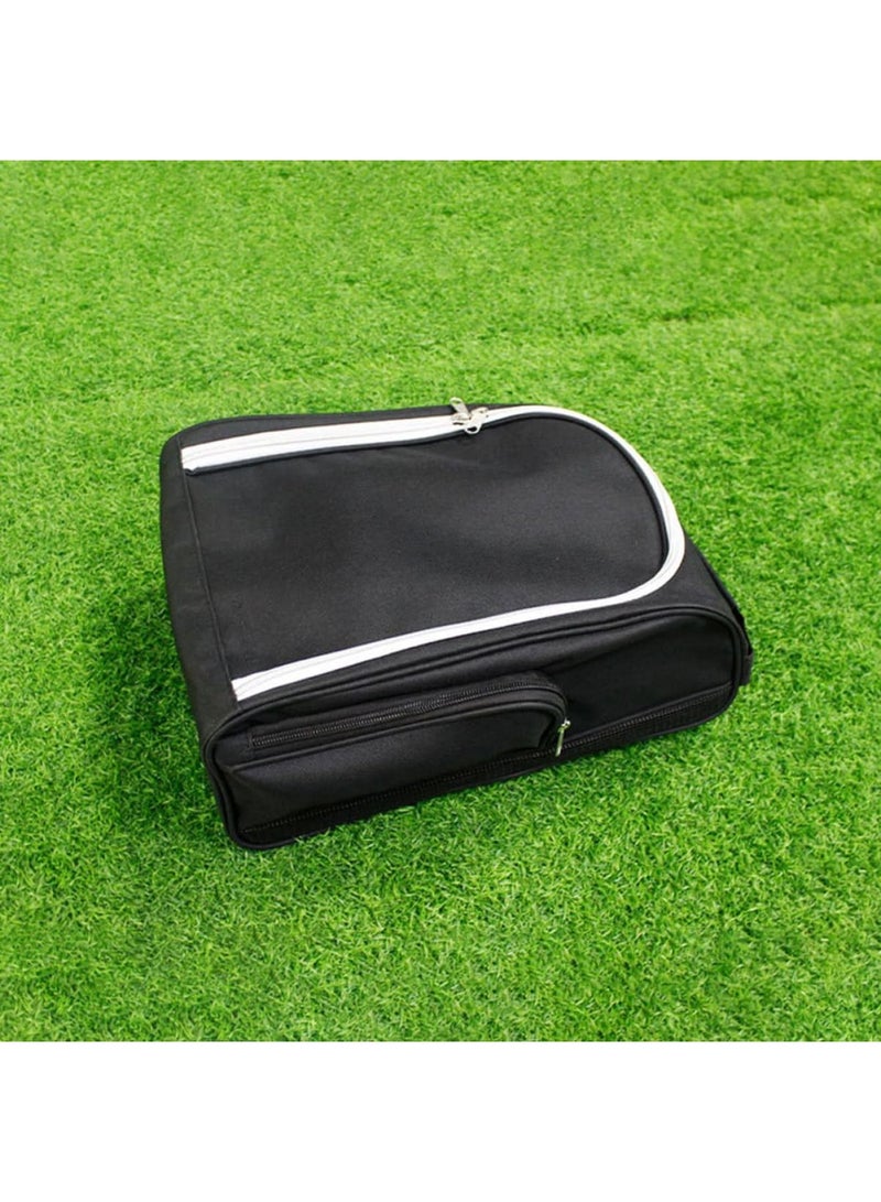 SYOSI Golf Shoe Bag, Large Capacity，Multi-Use Storage Organizer, Zippered Travel Footwear Holder, Portable Lightweight Toiletry Pouch, Folding Design for Shoes, Apparel, and Accessories (Black) - Image 5