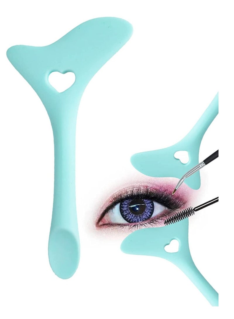 Excefore Eyeliner Stencils Wing Tips, Cat Stencil Molds Pads Silicone Aid Marscara Drawing Aid, Face Cream, Easy Makeup Tool, Resusable Applicator Blue - Image 1