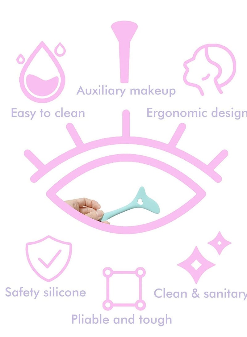 Excefore Eyeliner Stencils Wing Tips, Cat Stencil Molds Pads Silicone Aid Marscara Drawing Aid, Face Cream, Easy Makeup Tool, Resusable Applicator Blue - Image 4