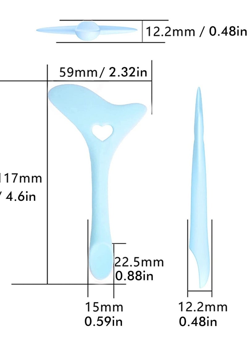 Excefore Eyeliner Stencils Wing Tips, Cat Stencil Molds Pads Silicone Aid Marscara Drawing Aid, Face Cream, Easy Makeup Tool, Resusable Applicator Blue - Image 3