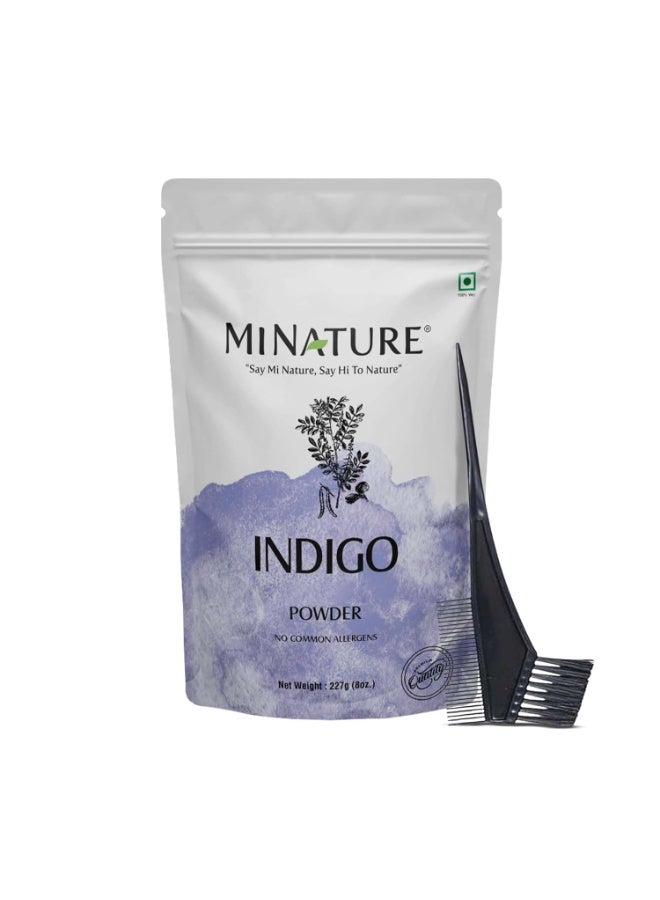 Mi Nature Indigo Leaf Powder 227g (8oz) With Applicator |Pure Herbal Tint for Dark Hair Color | Natural Tinctoria Powder (Indigofera Tinctoria) - Image 1