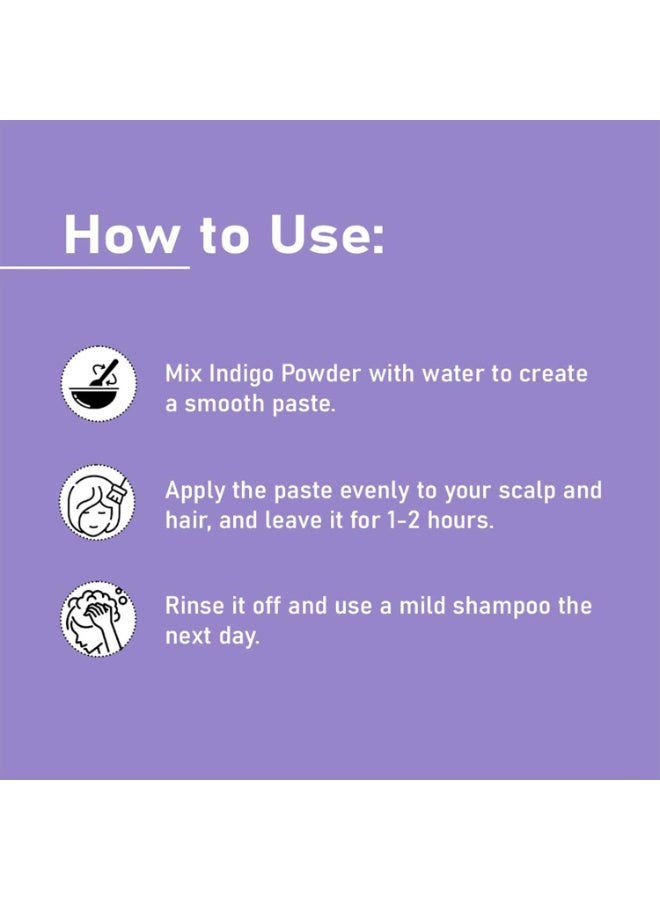 Mi Nature Indigo Leaf Powder 227g (8oz) With Applicator |Pure Herbal Tint for Dark Hair Color | Natural Tinctoria Powder (Indigofera Tinctoria) - Image 2