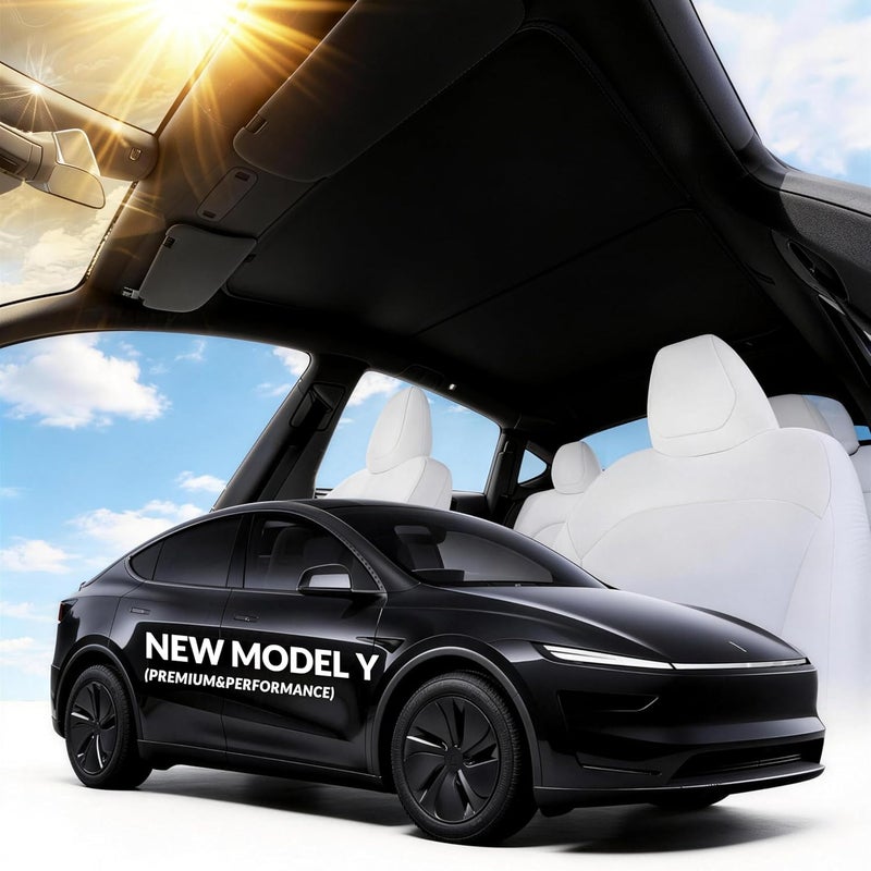vion Tesla 2026-2025 Model Y Roof Sunshades - Precision Fit, No Sagging, Full Blackout (2026-2025 New Model Y) (Black) - Image 1