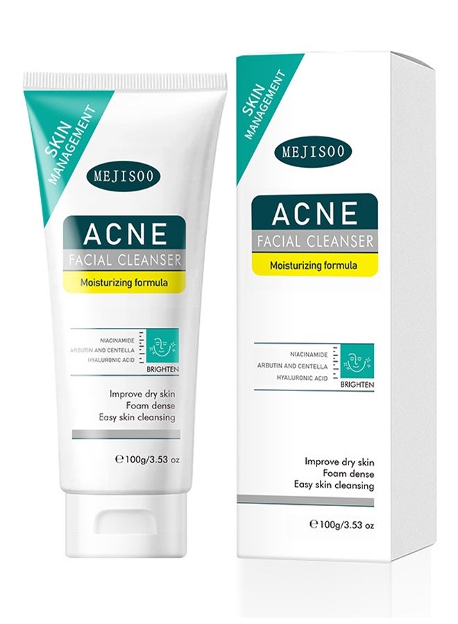 MEJISOO Acne Facial Clwanser, Centella Asiatica Soothing Face Cleanser, Oil Control Anti-Acne, Deep Pore Clean Facial Hydrating Moisturizing 100ml - Image 1