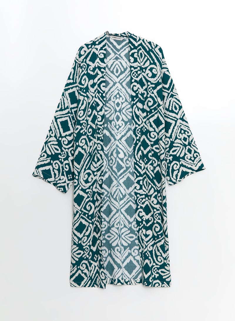 LC WAIKIKI Shawl Collar Patterned Oversize Women's Kimono - Image 5