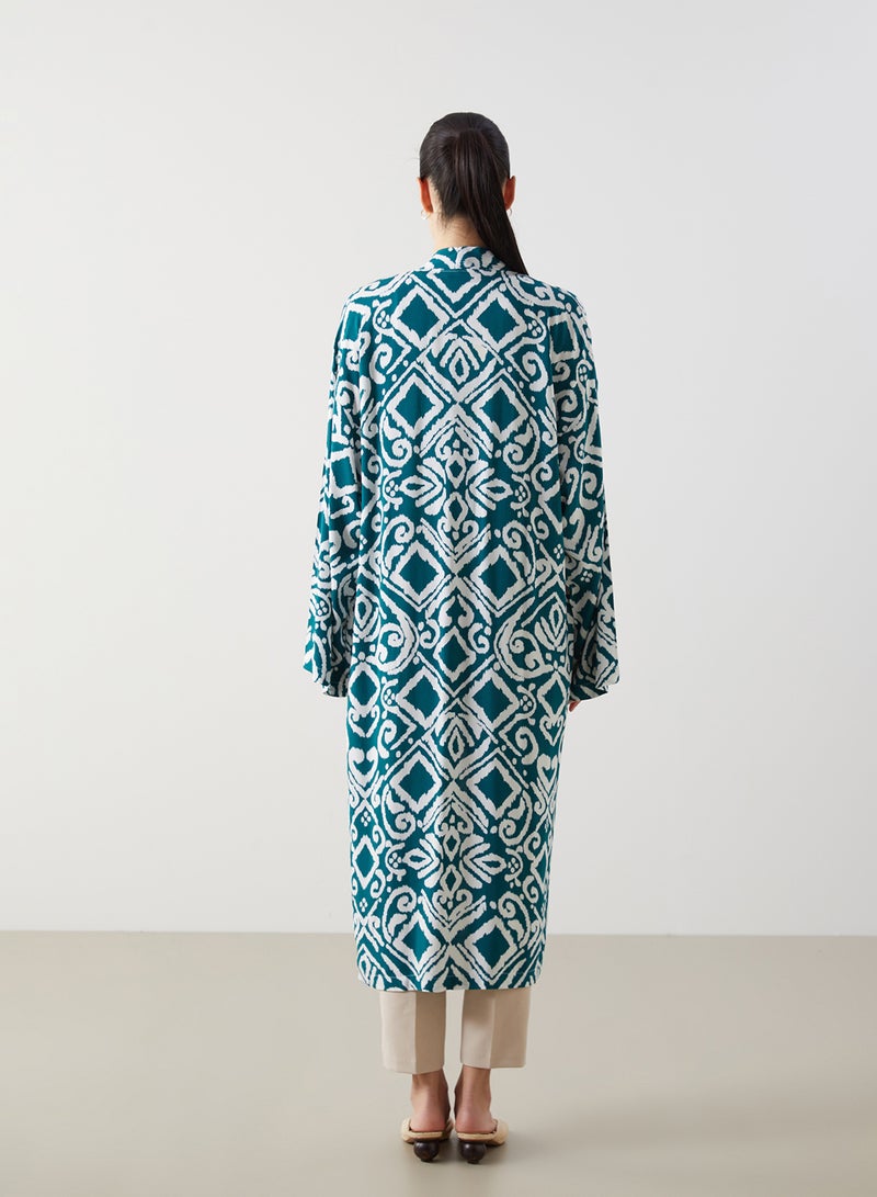 LC WAIKIKI Shawl Collar Patterned Oversize Women's Kimono - Image 4