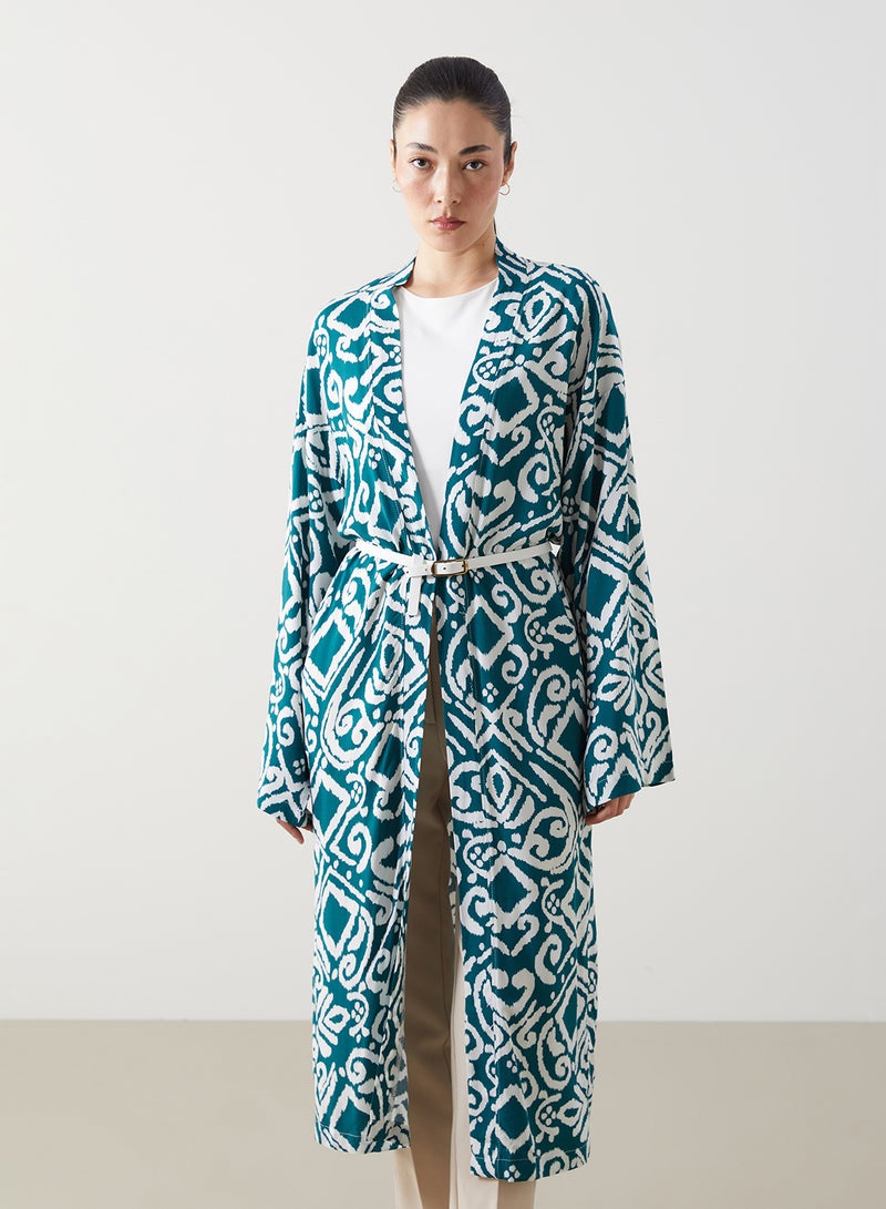 LC WAIKIKI Shawl Collar Patterned Oversize Women's Kimono - Image 2