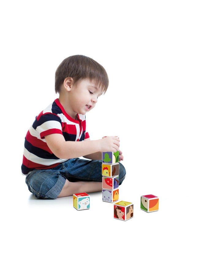 Geomag Magicube Printed Fruit with Magnetic Cubes and Cards 7pcs Magnet Toys Building Constructions for Children STEM Creativity Imagination, Recreational Conventional Educational Made in Switzerland - Image 2
