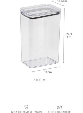 ‎okyanus Home Ocean Home Detergent Vacuum Rectangular 3.1 Lt Storage Container  - Image 3
