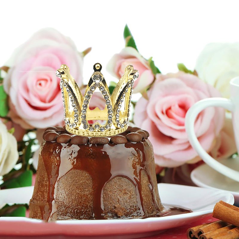 Hazyore 3 Pieces Crown Cake Topper  Princess Little Crown Heart shaped Diamond Alloy Pink Silver Crown  Mini Crown Children's Birthday Cake Baking Decoration Paper Cup Cake Decoration - Image 5