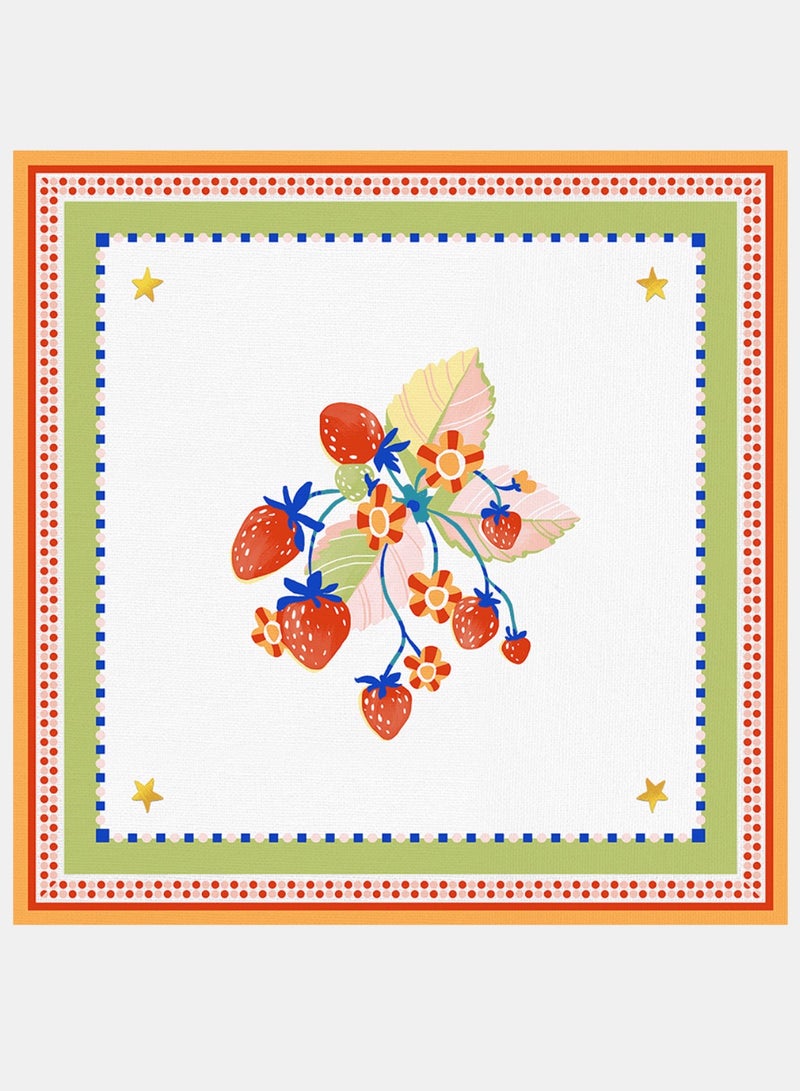 Baci milano Square Antistain Placemat Strawberry – 38×38 cm Washable Linen-Feel Decorative Tablemat – Reusable, Colorful Table Decor for Dining or Tea Time - Image 1