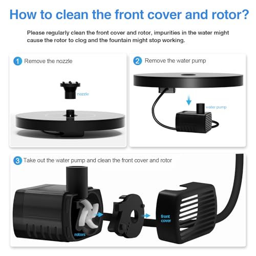 AUTGA Solar Fountain, Floating Solar Powered Water Fountain Pump for Bird Bath, Garden, Pond, Pool, Outdoor (1W) - Image 3