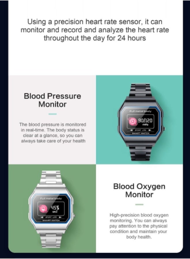 KW18 Smart Watch for Men with Heart Rate & Blood Pressure Monitor, GPS Fitness Tracker, IP67 Waterproof Stainless Steel Sports Smartwatch with Sleep Tracking & Message Notifications for Android & iOS - Image 5