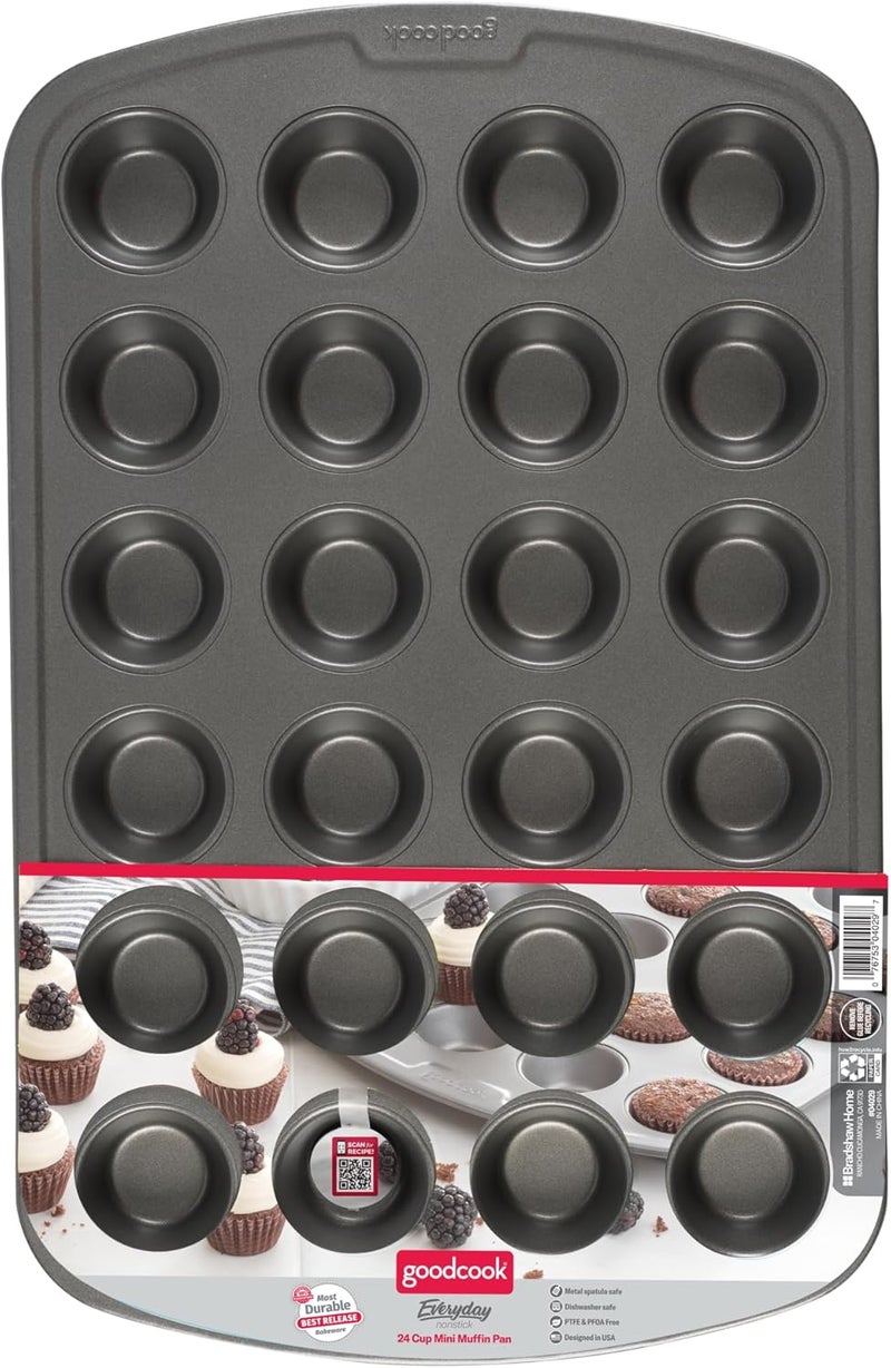 قالب المافن الصغير غير اللاصق من Good Cook 04029، فولاذ، قطر 1-7/8 بوصة × طول 14.6 بوصة × عرض 9.3 بوصة × ارتفاع 6.8 بوصة - Image 2