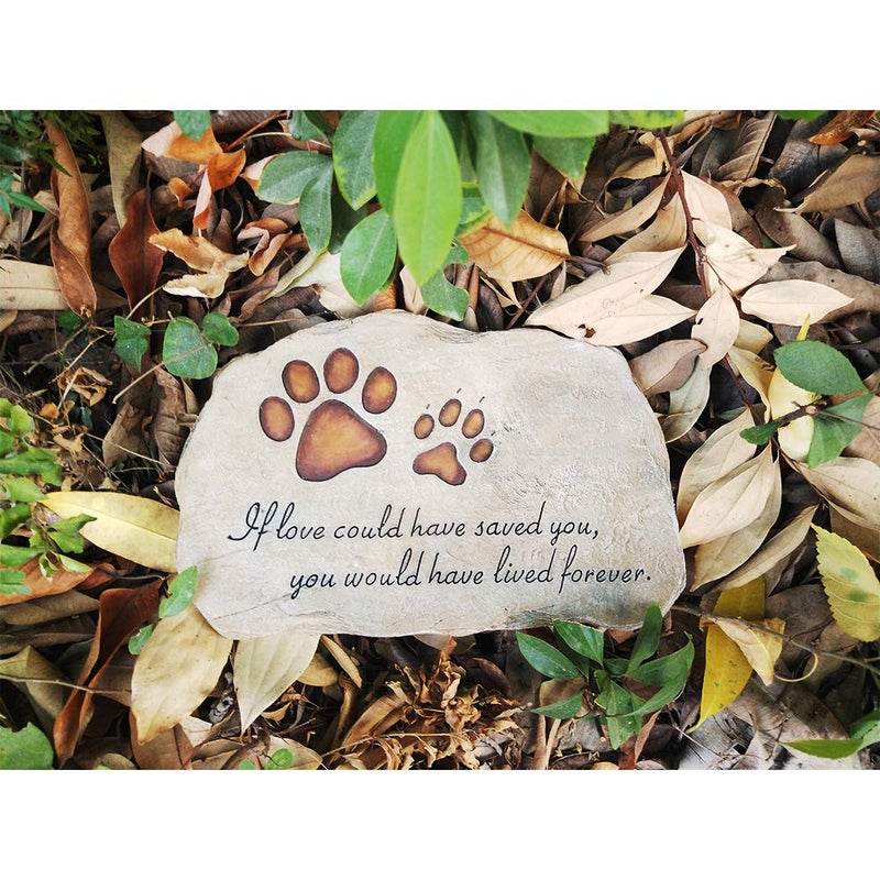 mildahjoy Pet Memorial Stone Marker for Dog or Cat, Garden Stone for Loved Pet, Pet Grave Headstone Tombstone, Loss of Pet Gift