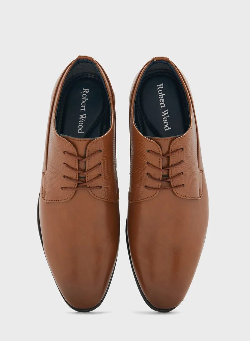 Robert Wood Snake Print Formal Lace Ups