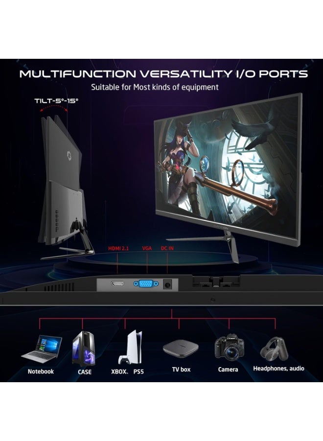 جايم أون 24 Inch FHD IPS Gaming Monitor 1920x1080 120Hz 0.5ms MPRT HDR FreeSync G-Sync Compatible HDMI 2.1 Built-in Speakers PC & Console Ready Black - Image 2