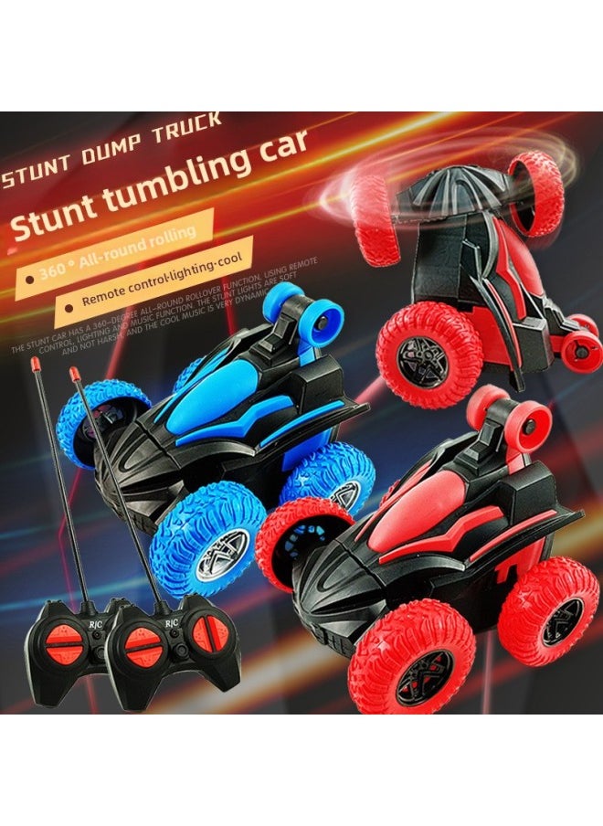 Generic Direct Simulation Remote Control Sports Car Children's Electric Toy Car Charging Car Off-road Jeep Four-way Model-Color:[Red-Battery Edition] Four-way-tipping Bucket Stunt Car (English Color Box) 248g  - Image 5