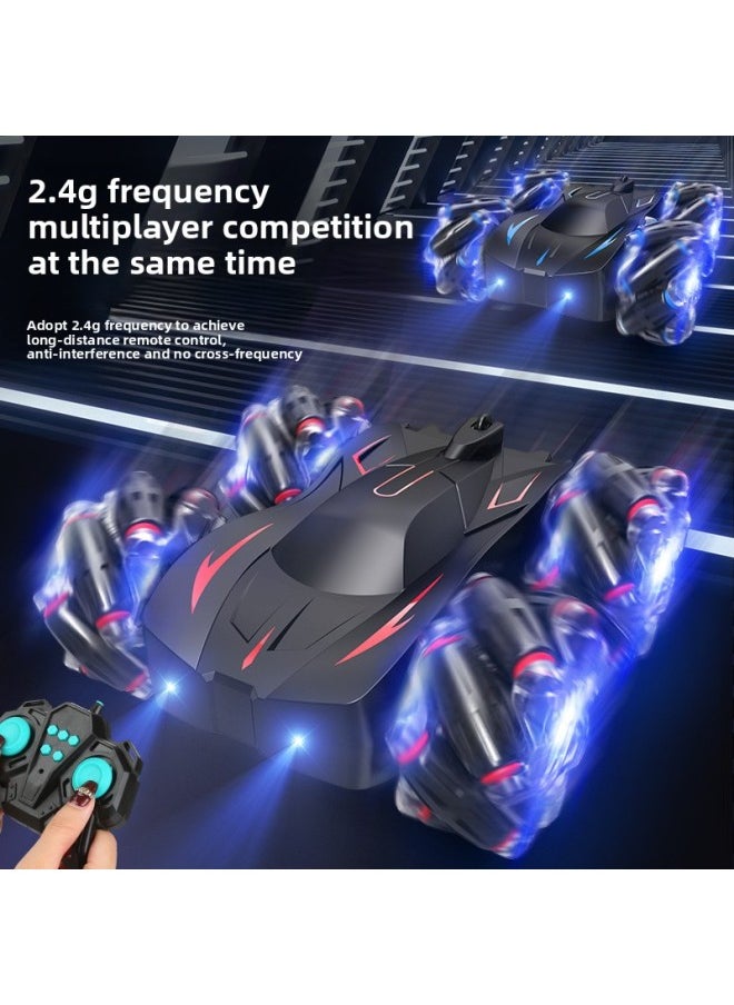 Generic Direct Simulation Remote Control Sports Car Children's Electric Toy Car Charging Car Off-road Jeep Four-way Model-Color:[Red-Battery Edition] Four-way-tipping Bucket Stunt Car (English Color Box) 248g  - Image 3