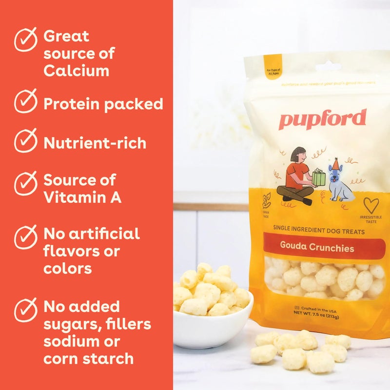 Pupford Cheese Crunchies, All-Natural, Healthy, Freeze Dried, Single-Ingredient Treat for Dogs & Puppies (Gouda, 7.50 oz) - Image 3