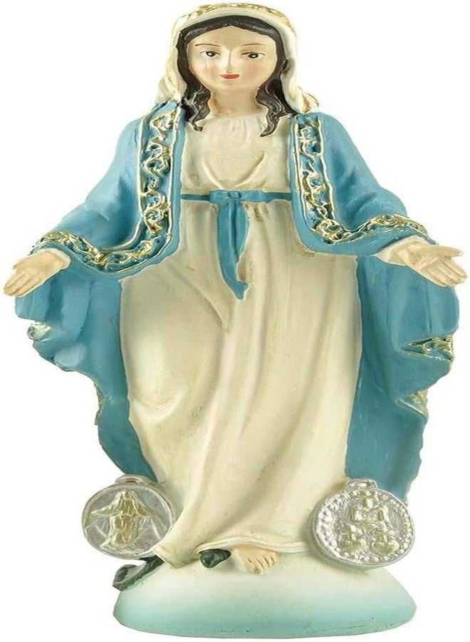 PlentifulHome Virgin Mary Statue – 4.72” Resin Our Lady of Grace Figurine, Catholic Home Decor for Prayer Altar, Spiritual Gift, Religious Tabletop Display - Image 1