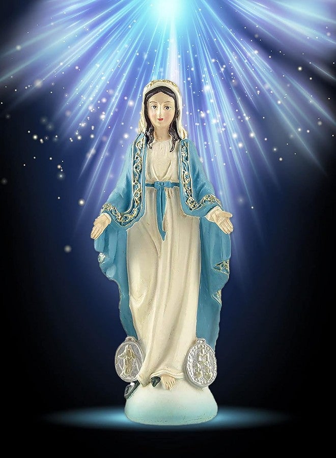 PlentifulHome Virgin Mary Statue – 4.72” Resin Our Lady of Grace Figurine, Catholic Home Decor for Prayer Altar, Spiritual Gift, Religious Tabletop Display - Image 5