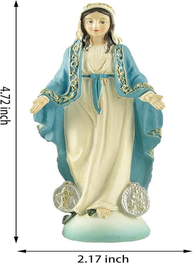 PlentifulHome Virgin Mary Statue – 4.72” Resin Our Lady of Grace Figurine, Catholic Home Decor for Prayer Altar, Spiritual Gift, Religious Tabletop Display - Image 3