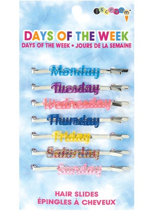 iscream iscream Days of the Week Set of 7 Embellished Bobby Pin Hair Slides 