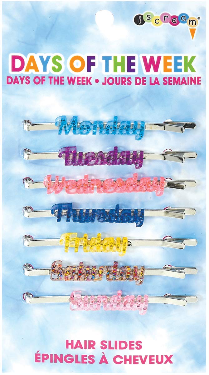 iscream Days of the Week Set of 7 Embellished Bobby Pin Hair Slides