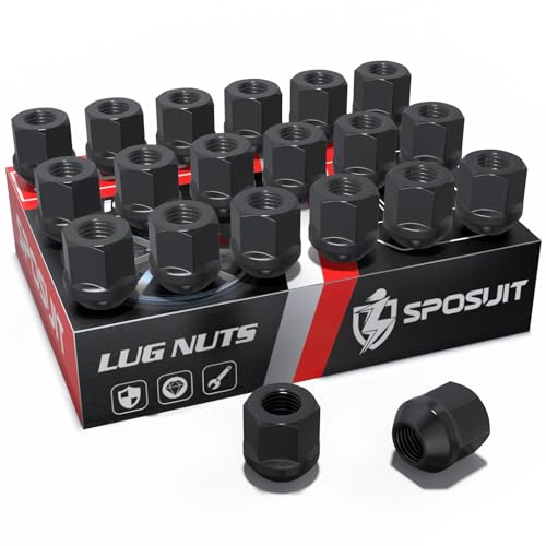 Sposuit M14x1.5 Lug Nuts - Replacement for 2005-2024 Dodge Charger, 2008-2023 Challenger, 2011-2024 Durango, 2004-2009 Magnum - Open End Black Lug Nut(20 Pcs) - Image 1