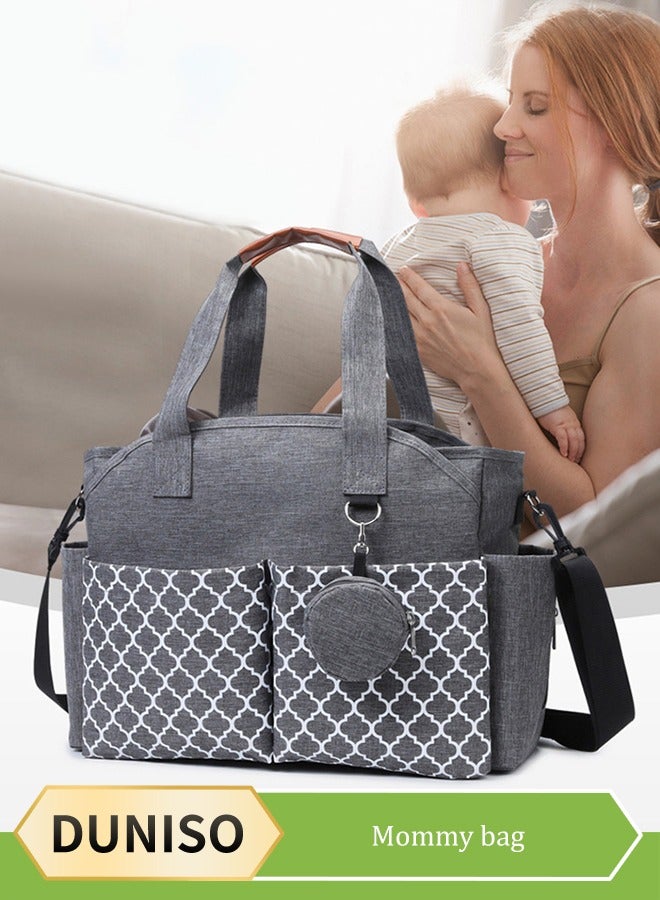 DUNISO Multifunctional Waterproof Mommy Bag, portable mother and baby bag, Oxford cloth diaper bag, with handle and adjustable shoulder strap, wear resistant, suitable for daily, outdoor, and travel  - Image 1