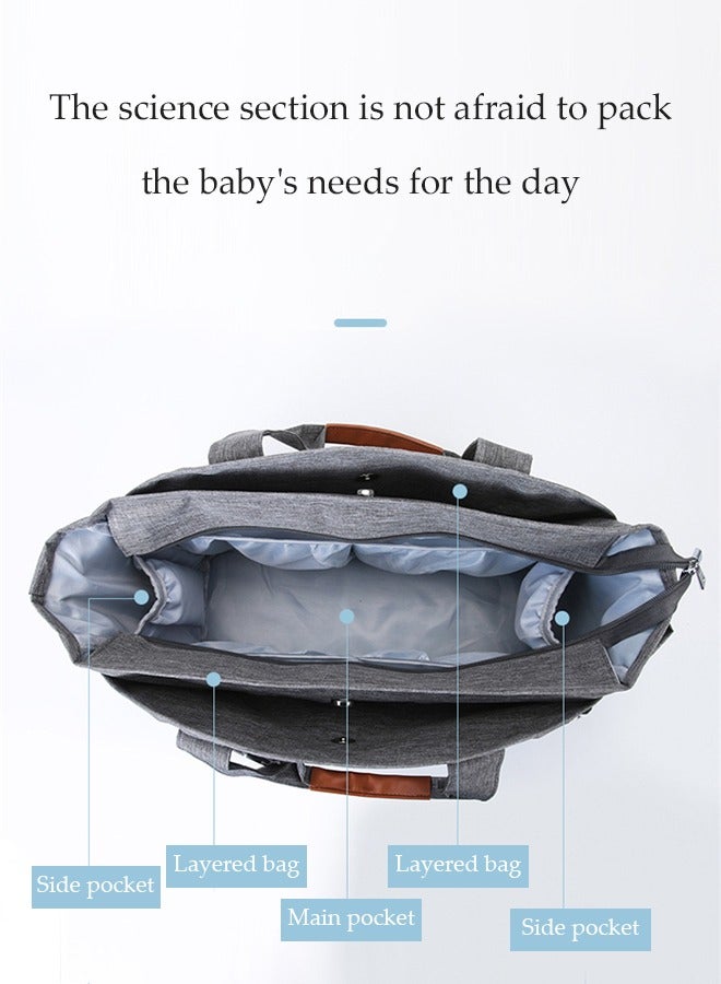 DUNISO Multifunctional Waterproof Mommy Bag, portable mother and baby bag, Oxford cloth diaper bag, with handle and adjustable shoulder strap, wear resistant, suitable for daily, outdoor, and travel  - Image 5